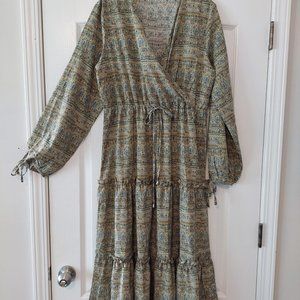 Fall flair olive green dress